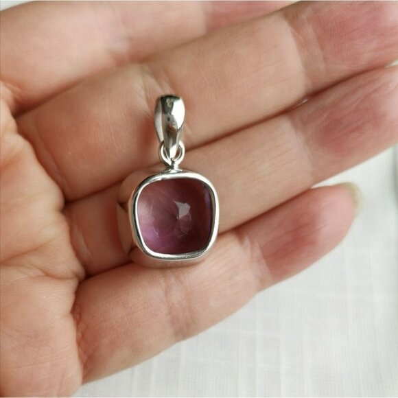 14ct Brazilian Amethyst in Sterling Silver pendant for necklace - Picture 7 of 9